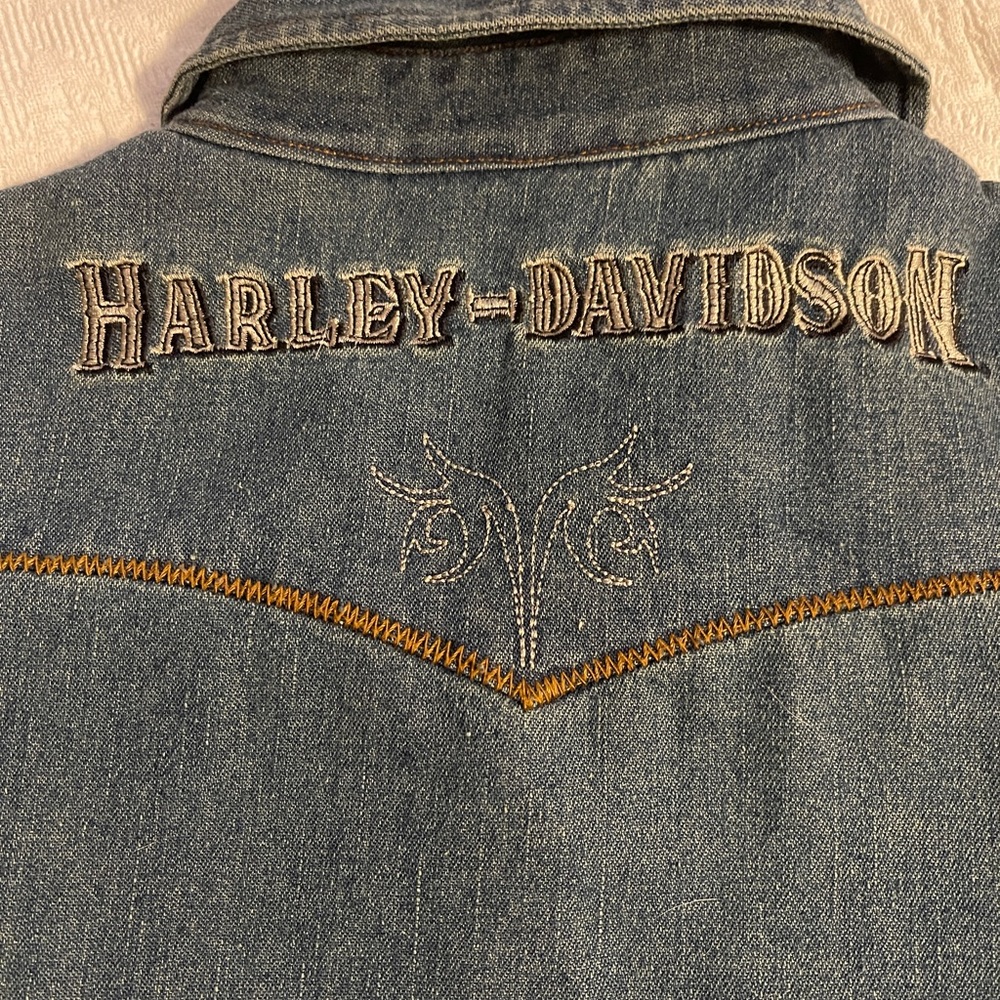 Harley Davison Denim Shirt Med